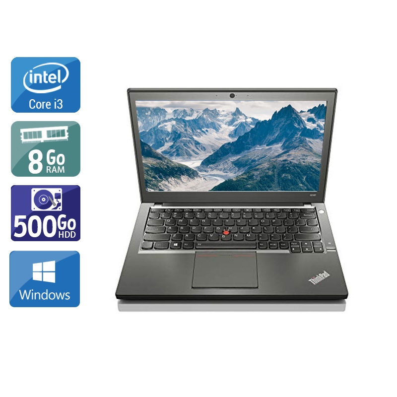 Lenovo ThinkPad X240 12,5'' i3 - 8Go RAM 500Go HDD Windows 10  Très bon étatOccasion certifiée reconditionnée Bon état -  reconditionné disponible sur Kiatoo