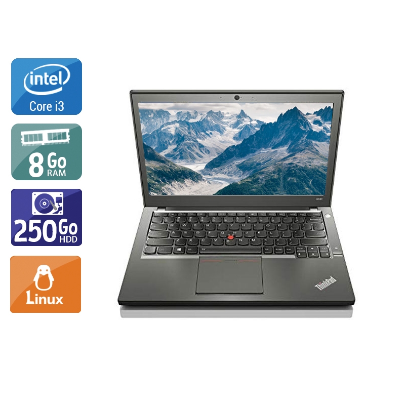 Lenovo ThinkPad X240 12,5'' i3 - 8Go RAM 250Go HDD Linux  Très bon étatOccasion certifiée reconditionnée Bon état -  reconditionné disponible sur Kiatoo