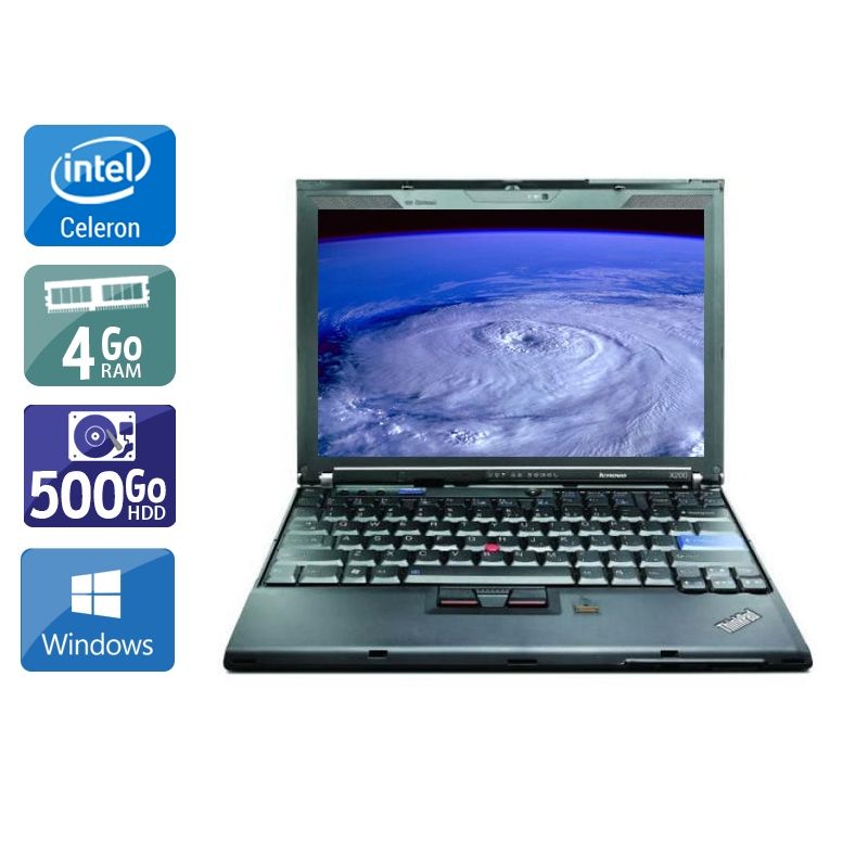 Lenovo ThinkPad X200S Celeron 4Go RAM 500Go HDD Windows 10
