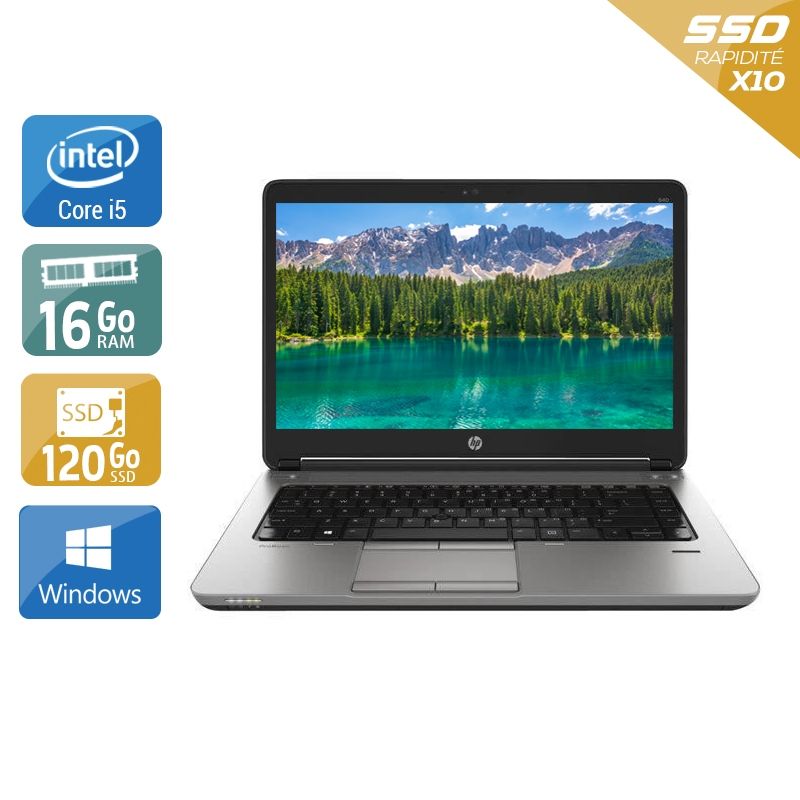 HP ProBook 640 G1 i5 16Go RAM 120Go SSD Windows 10