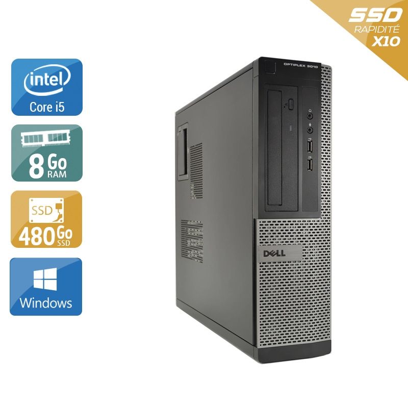 Dell Optiplex 3010 Desktop i5 8Go RAM 480Go SSD Windows 10