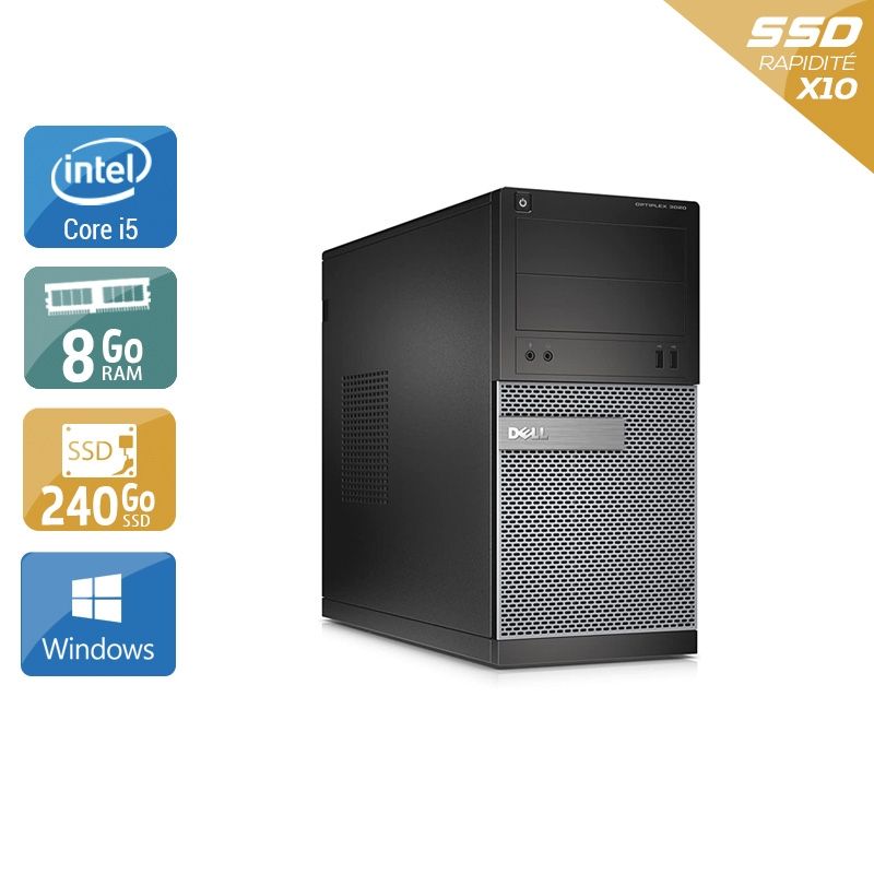 Dell Optiplex 3020 Tower i5 8Go RAM 240Go SSD Windows 10