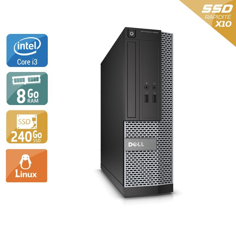 Dell Optiplex 3020 SFF i3 8Go RAM 240Go SSD Linux