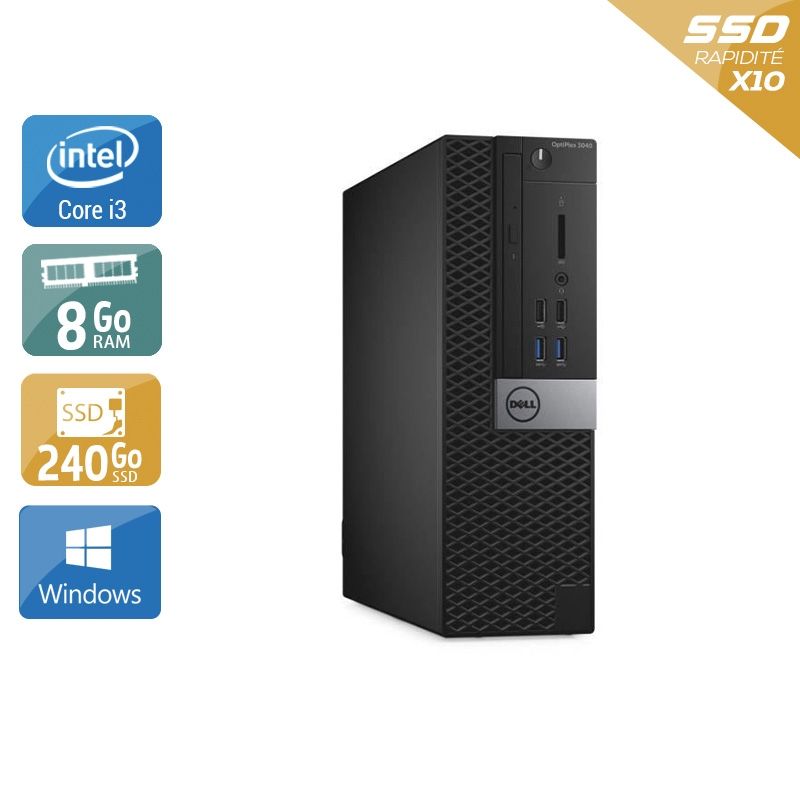 Dell Optiplex 3040 SFF i3 Gen 6 8Go RAM 240Go SSD Windows 10