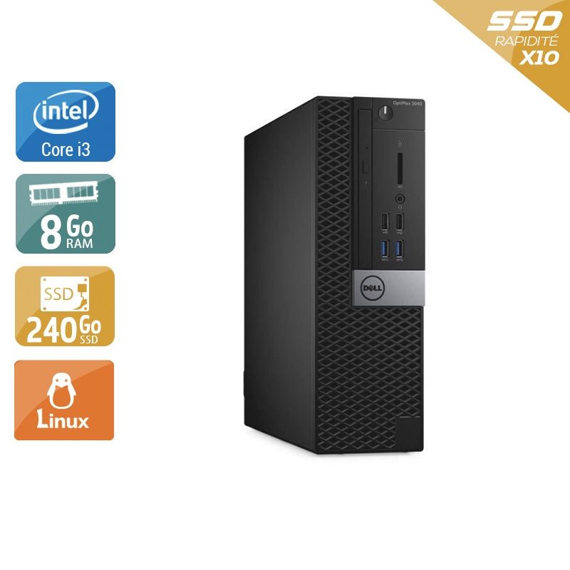 Dell Optiplex 3040 SFF i3 Gen 6 8Go RAM 240Go SSD Linux