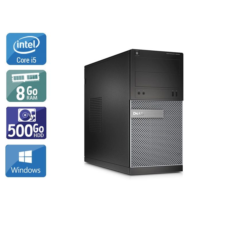 Dell Optiplex 3020 Tower i5 8Go RAM 500Go HDD Windows 10