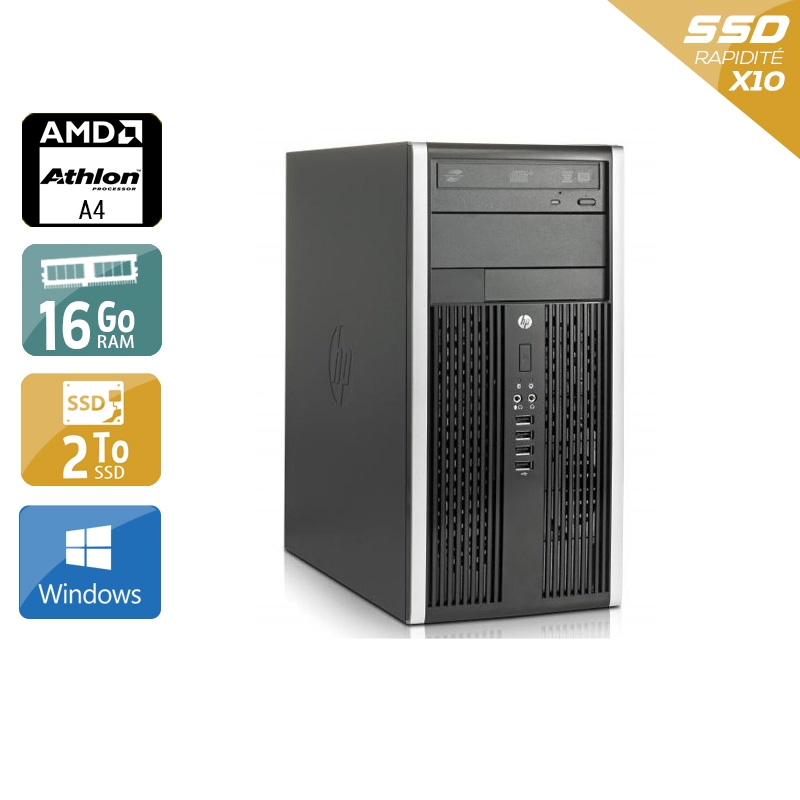 HP Compaq Pro 6305 Tower AMD A4 - 16Go RAM 2To SSD Windows 10  Bon étatOccasion certifiée reconditionnée Bon état -  reconditionné disponible sur Kiatoo