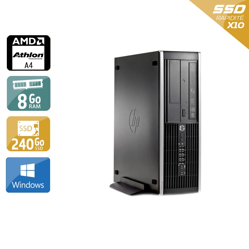 HP Compaq Pro 6305 SFF AMD A4 - 8Go RAM 240Go SSD Windows 10 État correctOccasion certifiée reconditionnée