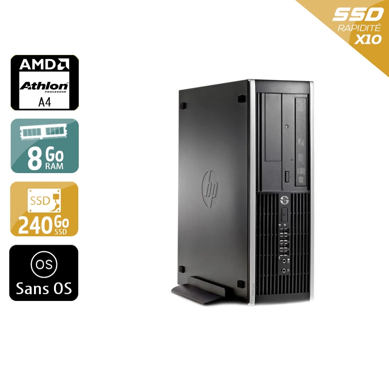 HP Compaq Pro 6305 SFF AMD A4 - 8Go RAM 240Go SSD Sans OS  État correctOccasion certifiée reconditionnée