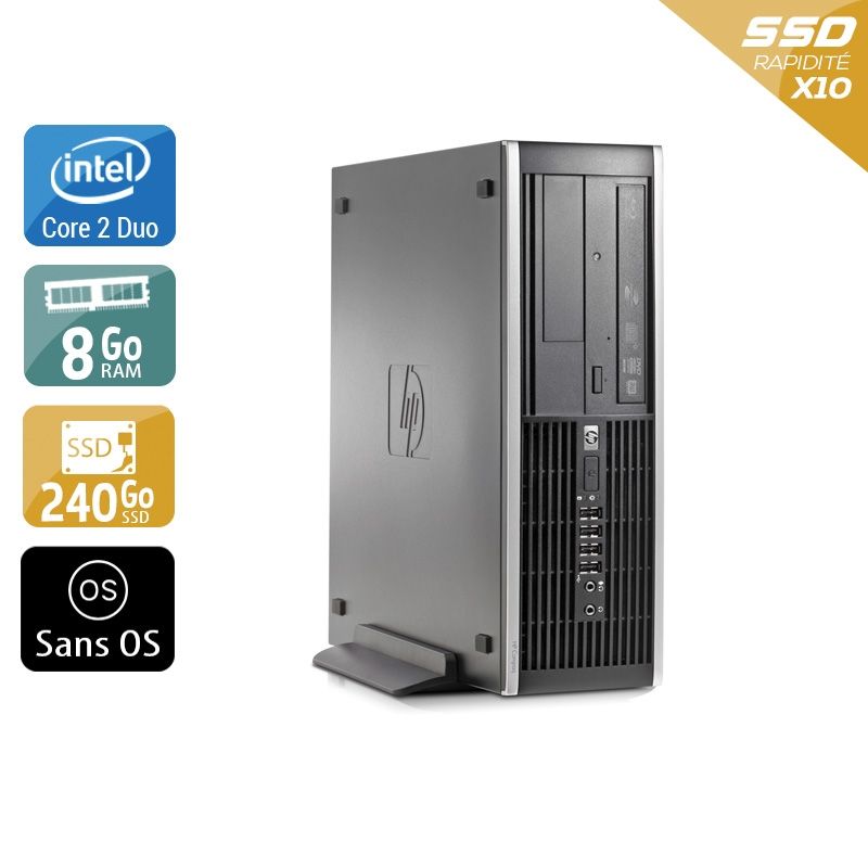 HP Compaq Elite 8000 SFF Core 2 Duo 8Go RAM 240Go SSD Sans OS