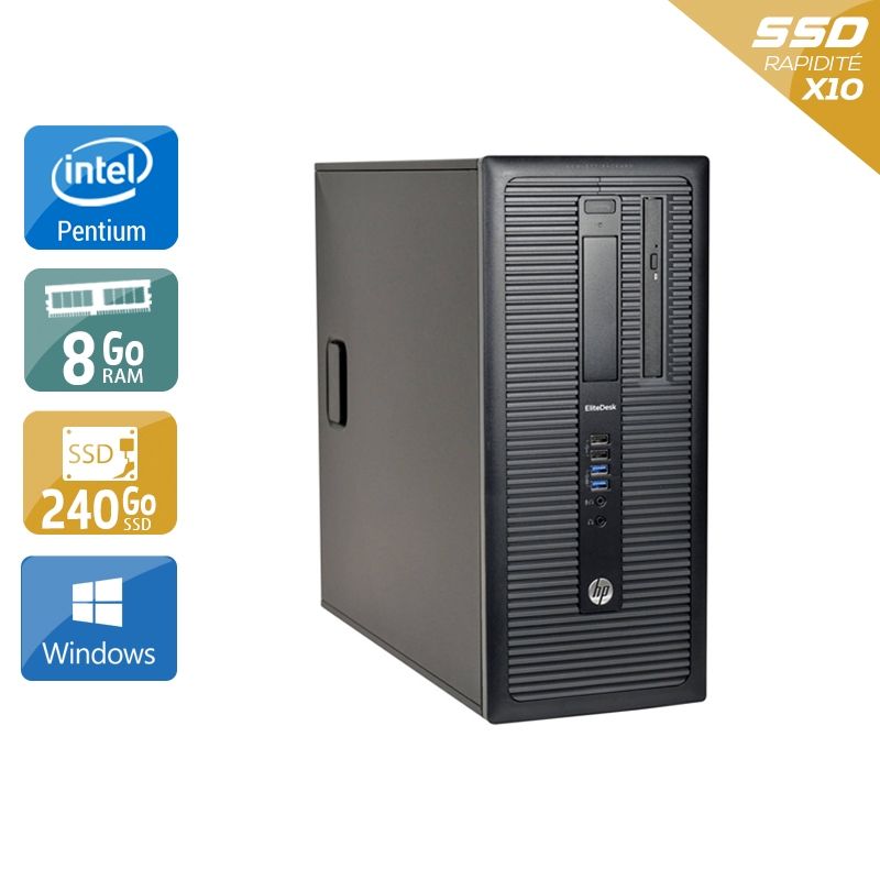 HP Compaq 280 G1 Tower Pentium G Dual Core 8Go RAM 240Go SSD Windows 10