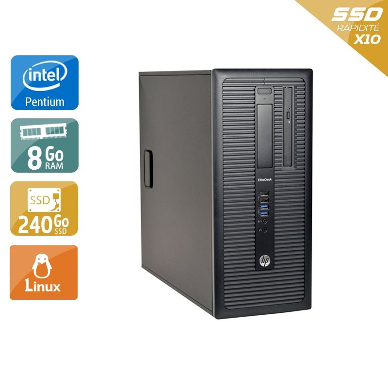 HP Compaq 280 G1 Tower Pentium G Dual Core 8Go RAM 240Go SSD Linux