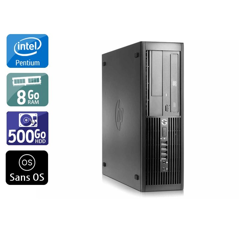HP Compaq Pro 4300 SFF Pentium G Dual Core 8Go RAM 500Go HDD Sans OS