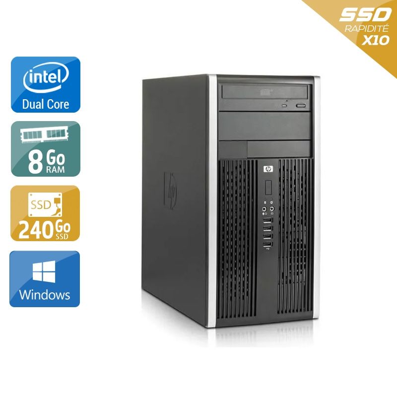 HP Compaq Pro 6000 Tower Dual Core 8Go RAM 240Go SSD Windows 10