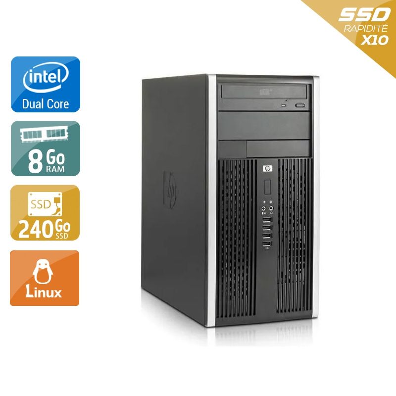 HP Compaq Pro 6000 Tower Dual Core 8Go RAM 240Go SSD Linux