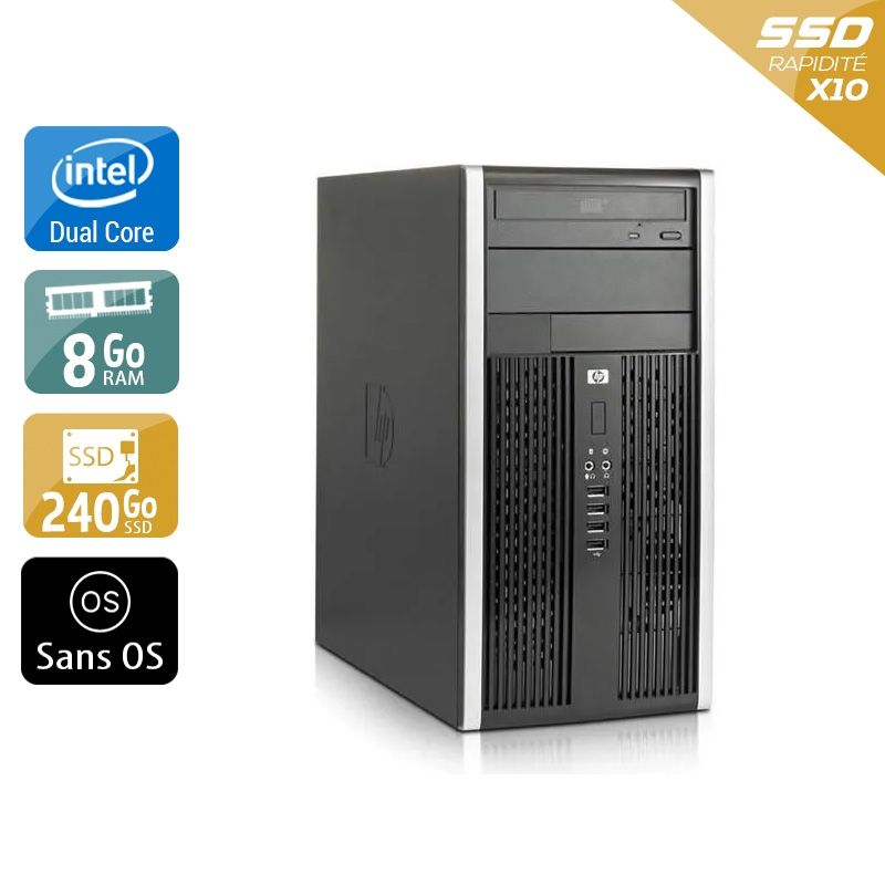 HP Compaq Pro 6000 Tower Dual Core 8Go RAM 240Go SSD Sans OS