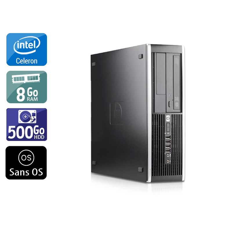 HP Compaq Pro 6000 SFF Celeron Dual Core 8Go RAM 500Go HDD Sans OS