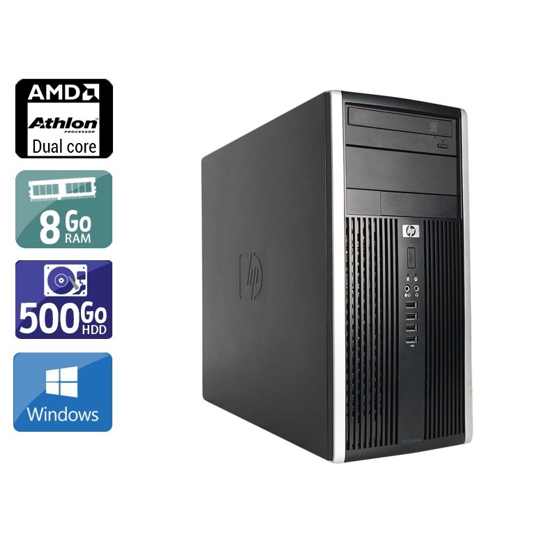 HP Compaq Pro 6005 Tower AMD Athlon Dual Core 8Go RAM 500Go HDD Windows 10