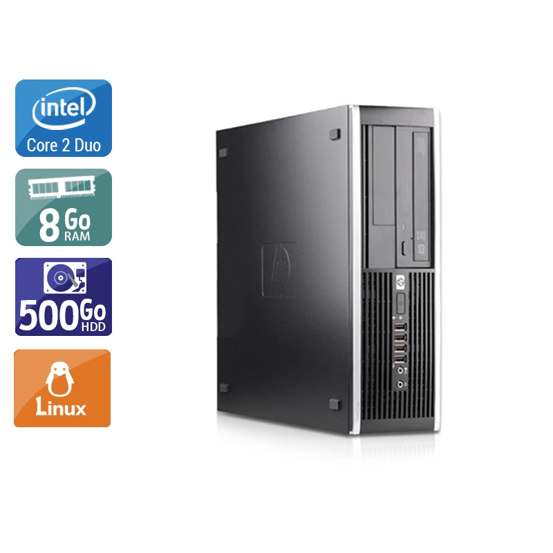 HP Compaq Pro 6000 SFF Core 2 Duo - 8Go RAM 500Go HDD Linux État correctOccasion certifiée reconditionnée