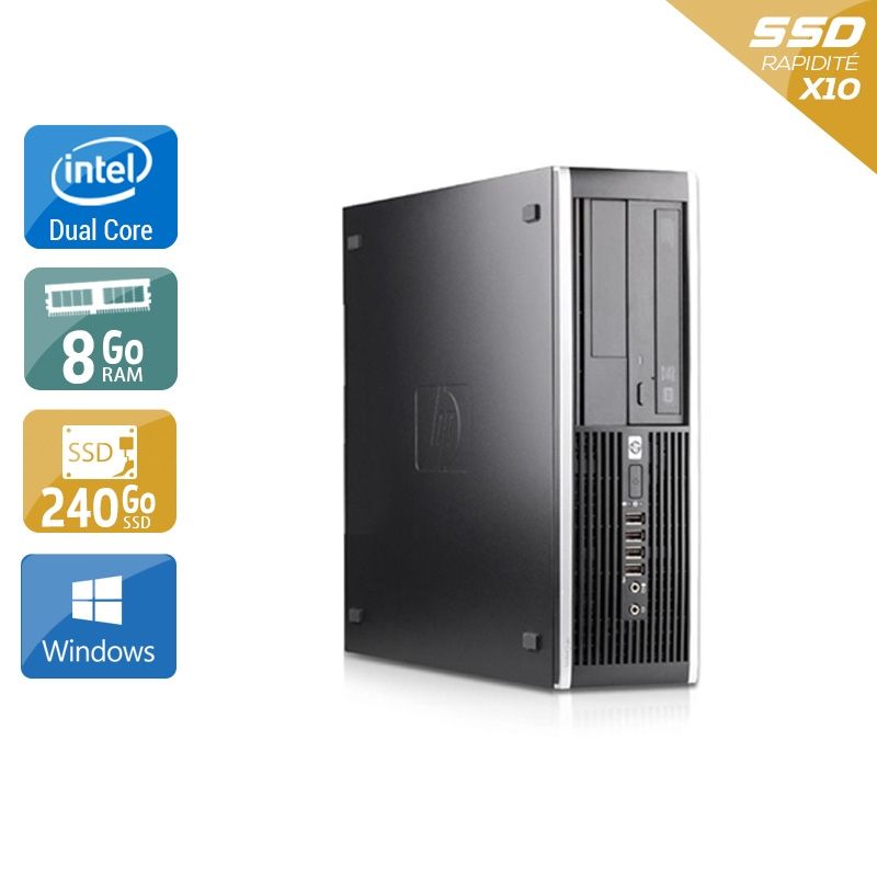 HP Compaq Pro 6000 SFF Dual Core 8Go RAM 240Go SSD Windows 10
