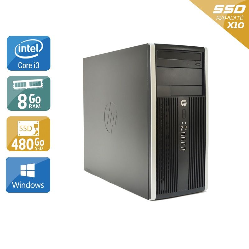 HP Compaq Pro 6200 Tower i3 8Go RAM 480Go SSD Windows 10