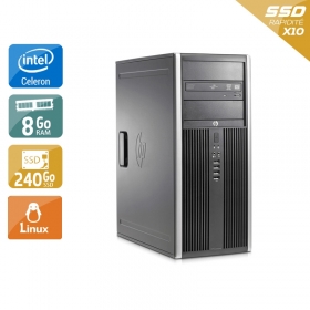 HP Compaq Elite 8200 Tower Celeron Dual Core 8Go RAM 240Go SSD Linux