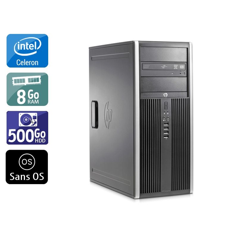 HP Compaq Elite 8200 Tower Celeron Dual Core 8Go RAM 500Go HDD Sans OS
