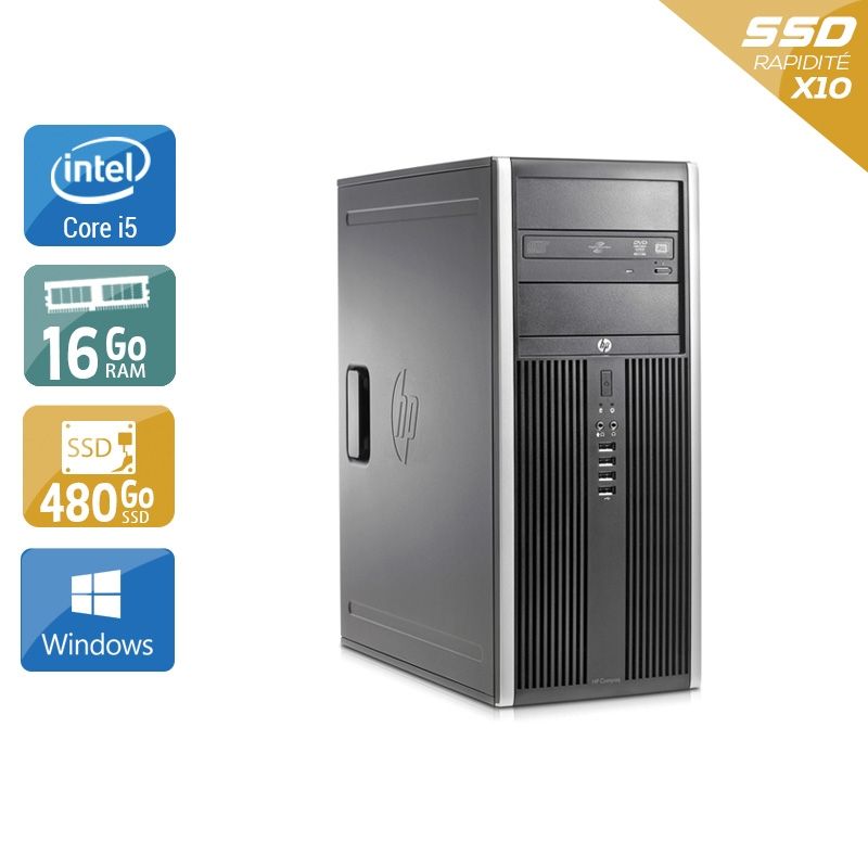 HP Compaq Elite 8200 Tower i5 16Go RAM 480Go SSD Windows 10