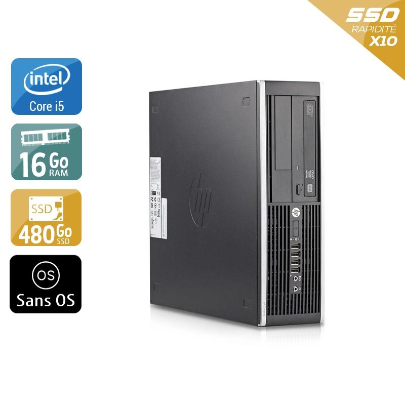 HP Compaq Elite 8200 SFF i5 16Go RAM 480Go SSD Sans OS