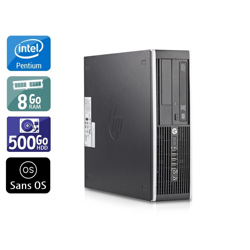 HP Compaq Elite 8200 SFF Pentium G Dual Core 8Go RAM 500Go HDD Sans OS