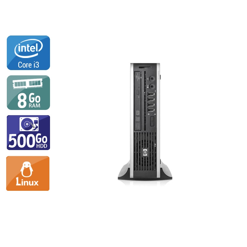 HP Compaq Elite 8200 USDT i3 - 8Go RAM 500Go HDD Linux  État correctOccasion certifiée reconditionnée
