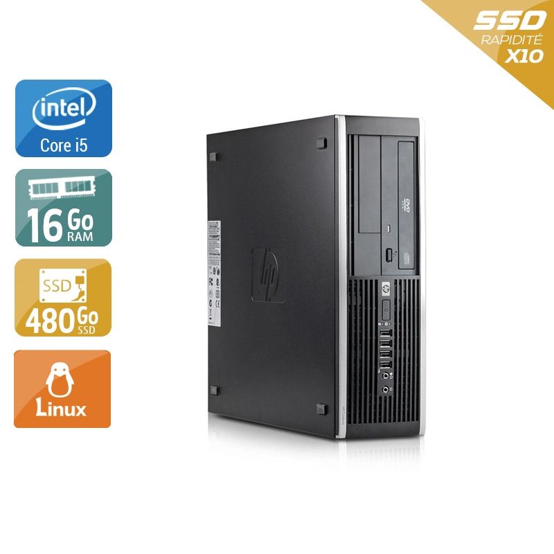 HP Compaq Elite 8300 SFF i5 16Go RAM 480Go SSD Linux