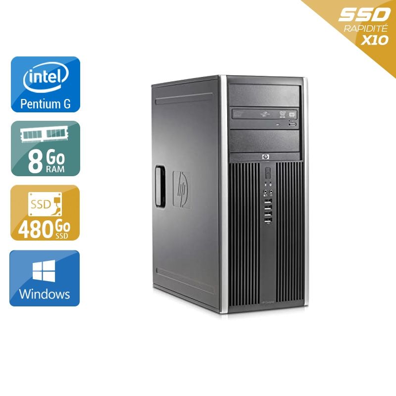 HP Compaq Elite 8300 Tower Pentium G Dual Core 8Go RAM 480Go SSD Windows 10
