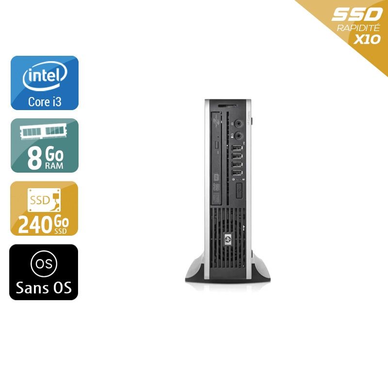 HP Compaq Elite 8300 USDT i3 8Go RAM 240Go SSD Sans OS