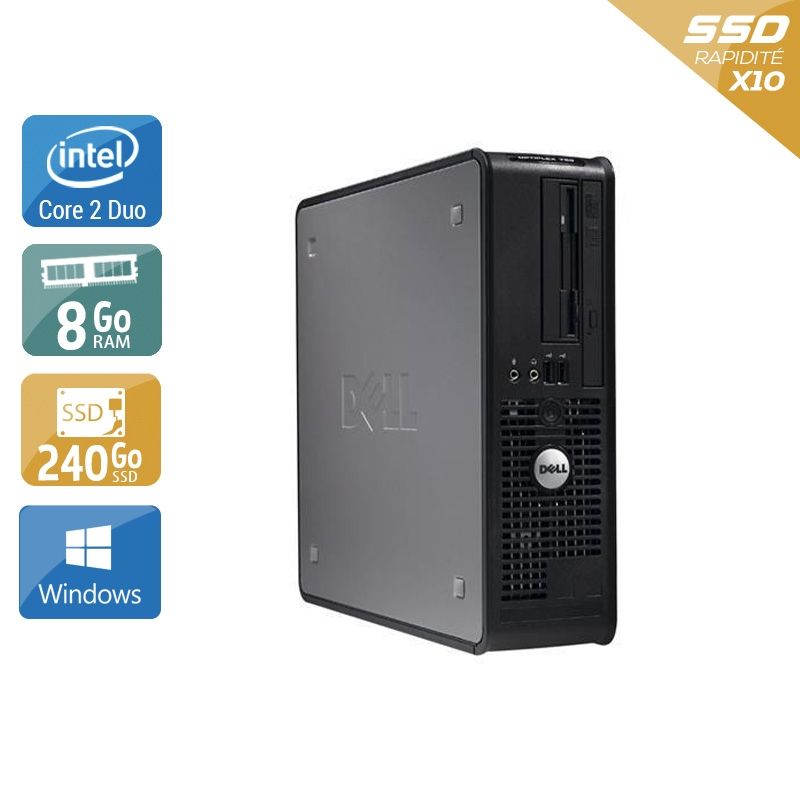 Dell Optiplex 380 Desktop Core 2 Duo 8Go RAM 240Go SSD Windows 10