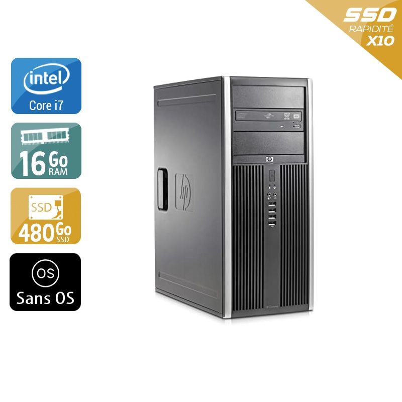 HP Compaq Elite 8300 Tower i7 16Go RAM 480Go SSD Sans OS