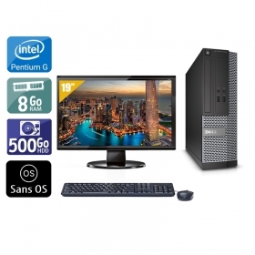 Dell Optiplex 3020 SFF Pentium G Dual Core avec Écran 19 pouces 8Go RAM 500Go HDD Sans OS