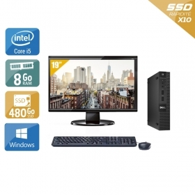 Dell Optiplex 3020M Micro i5 avec Écran 19 pouces 8Go RAM 480Go SSD Windows 10
