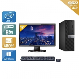 Dell Optiplex 3040 SFF i3 Gen 6 avec Écran 19 pouces 8Go RAM 480Go SSD Windows 10