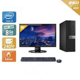 Dell Optiplex 3040 SFF i3 Gen 6 avec Écran 19 pouces 8Go RAM 240Go SSD Linux