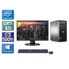 Dell Optiplex 360 Tower Dual Core avec Écran 19 pouces 4Go RAM 500Go HDD Windows 10