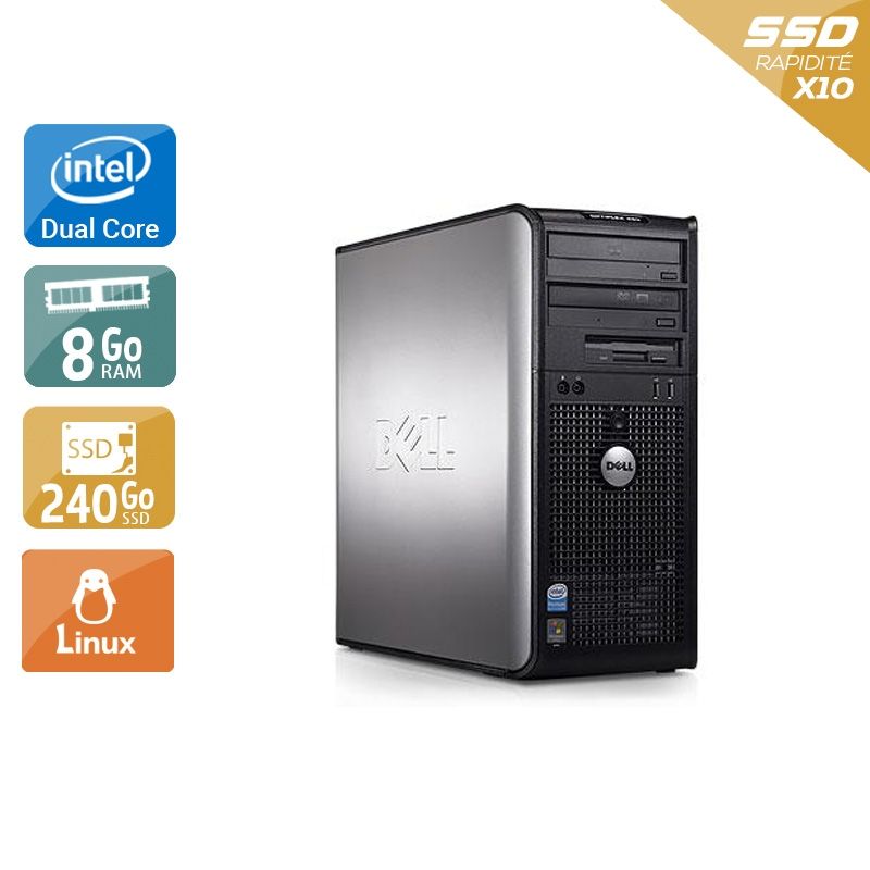 Dell Optiplex 380 Tower Dual Core 8Go RAM 240Go SSD Linux