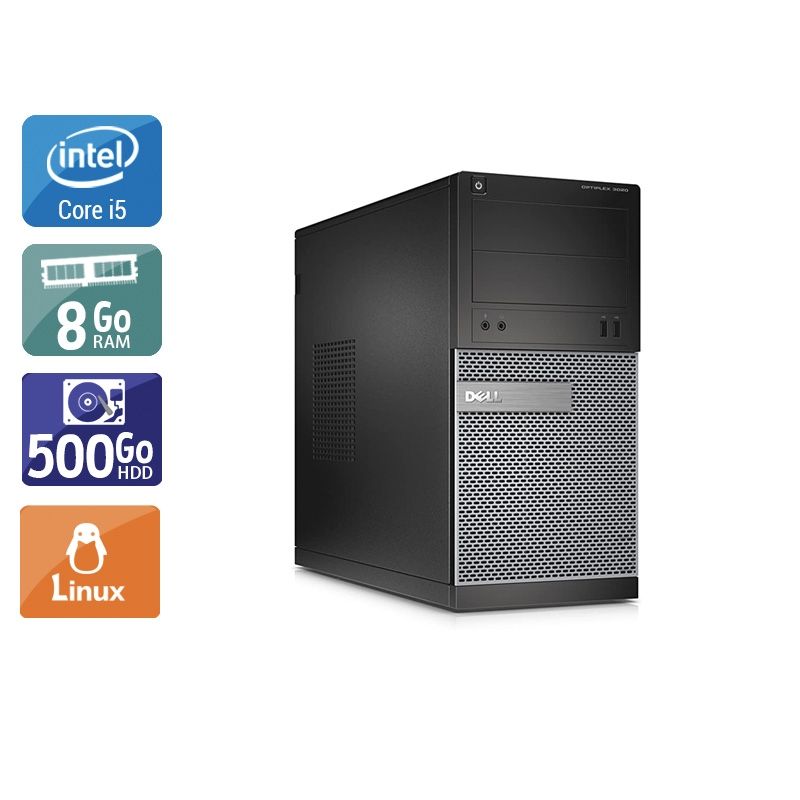 Dell Optiplex 390 Tower i5 8Go RAM 500Go HDD Linux