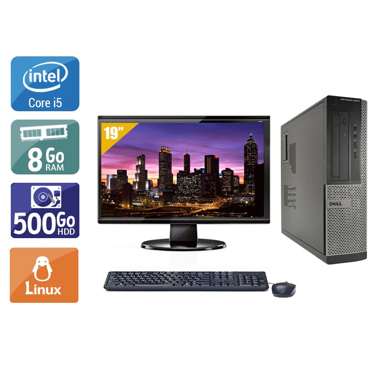 Dell Optiplex 3010 Desktop i5 + Écran - 19'' 8Go RAM 500Go HDD Linux  État correctOccasion certifiée reconditionnée Bon état -  reconditionné disponible sur Kiatoo