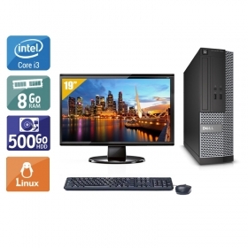 Dell Optiplex 3020 SFF i3 avec Écran 19 pouces 8Go RAM 500Go HDD Linux