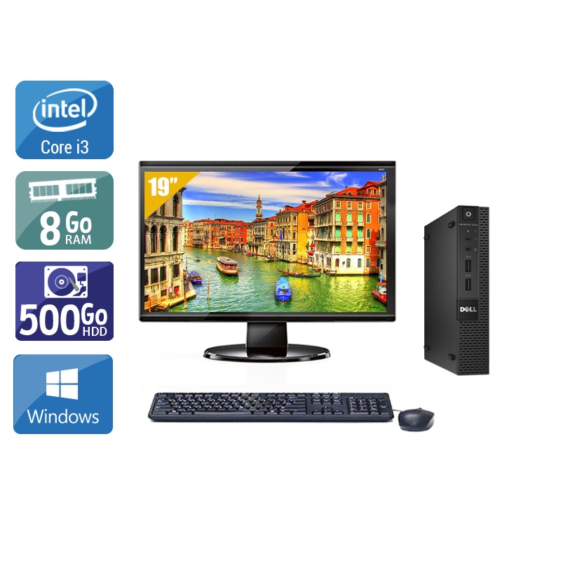 Dell Optiplex 3020M Micro i3 + Écran - 19'' 8Go RAM 500Go HDD Windows 10  Bon étatOccasion certifiée reconditionnée Bon état -  reconditionné disponible sur Kiatoo