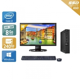 Dell Optiplex 3020M Micro i3 avec Écran 19 pouces 8Go RAM 240Go SSD Windows 10