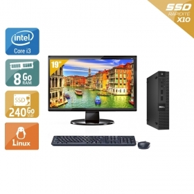 Dell Optiplex 3020M Micro i3 avec Écran 19 pouces 8Go RAM 240Go SSD Linux