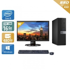 Dell Optiplex 3040 SFF i5 Gen 6 avec Écran 19 pouces 16Go RAM 480Go SSD Windows 10