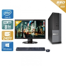 Dell Optiplex 3010 SFF i5 avec Écran 19 pouces 8Go RAM 240Go SSD Windows 10
